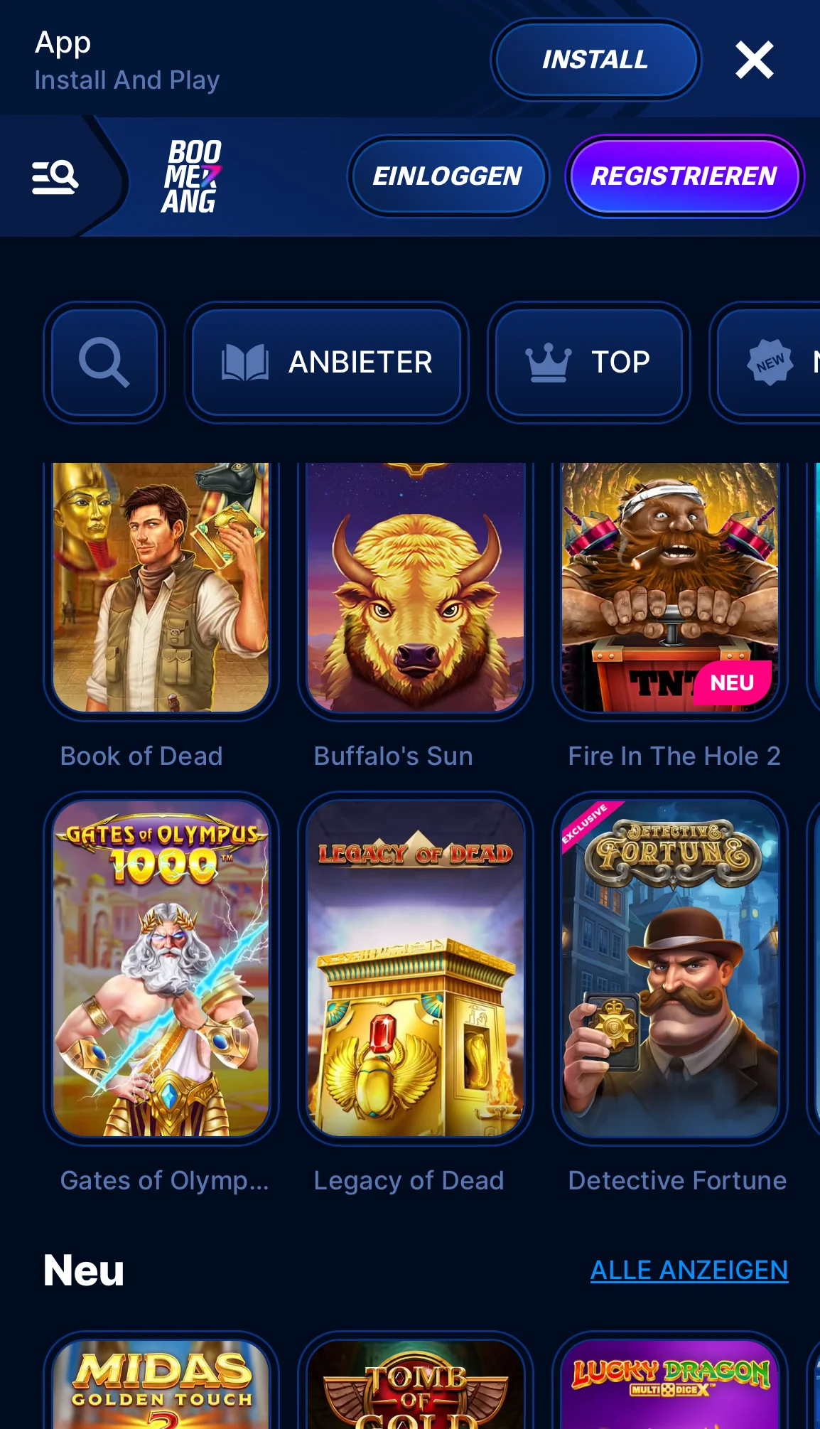 Boomerang-Bet mobile Casino und App