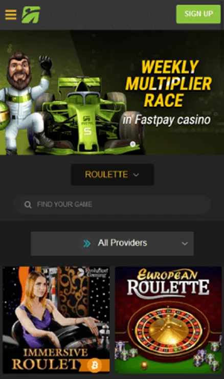 Fastpay Casino Mobile und App