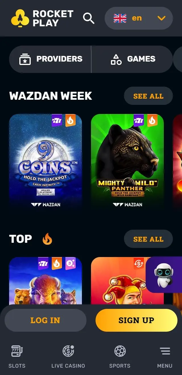Rocketplay mobile Casino und App