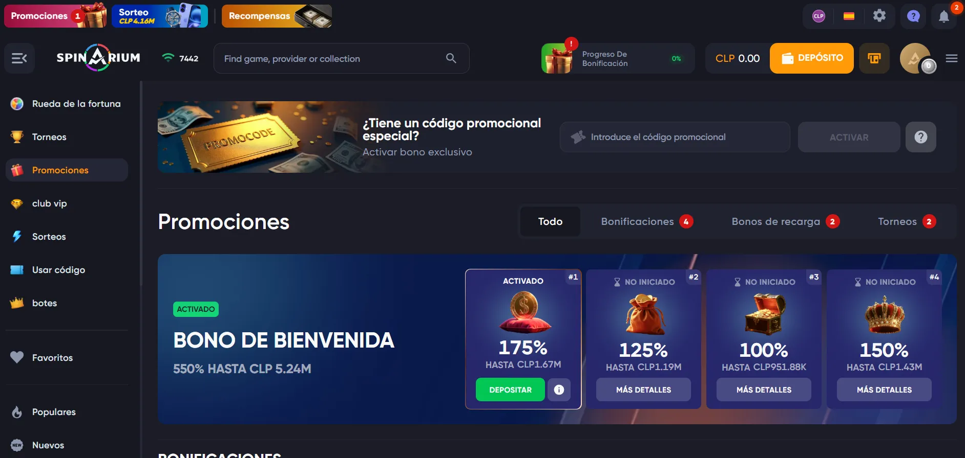 Bonos y promociones