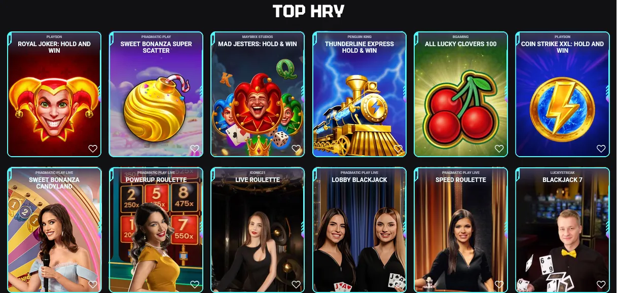 Herní nabídka Herní nabídka
