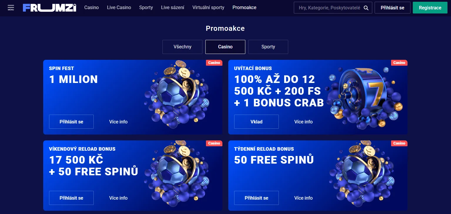 Bonusy a promo akce Bonusy a promo akce