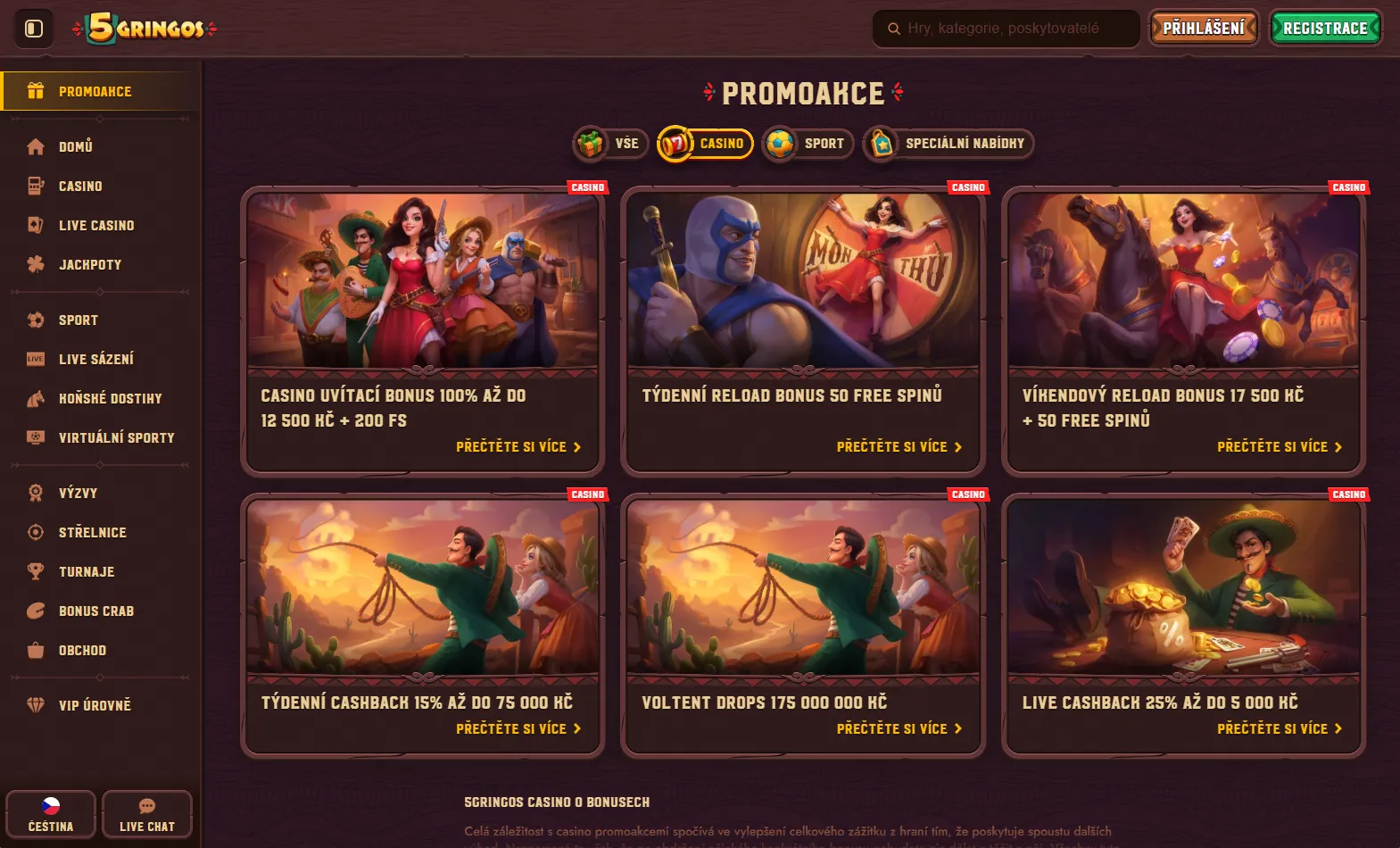 Bonusy a promo akce&nbsp;