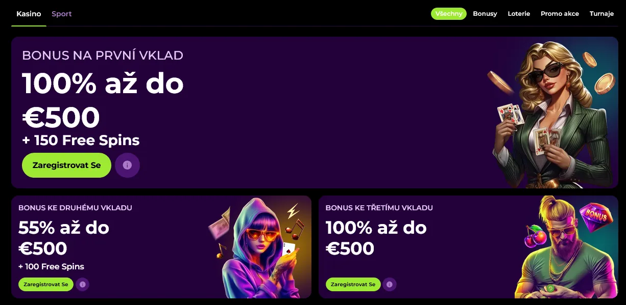 Bonusy a promoakce Bonusy a promoakce