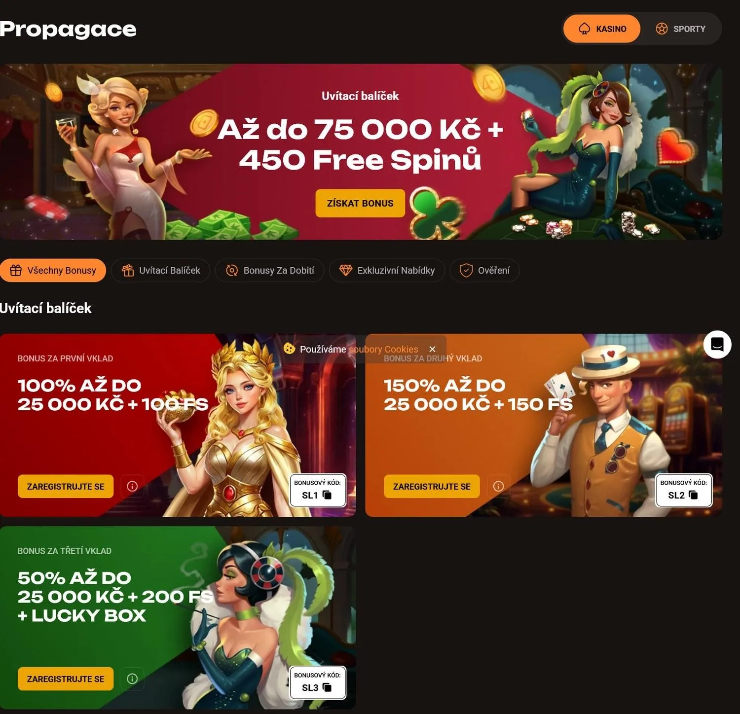 Bonusy a promo akce Bonusy a promo akce