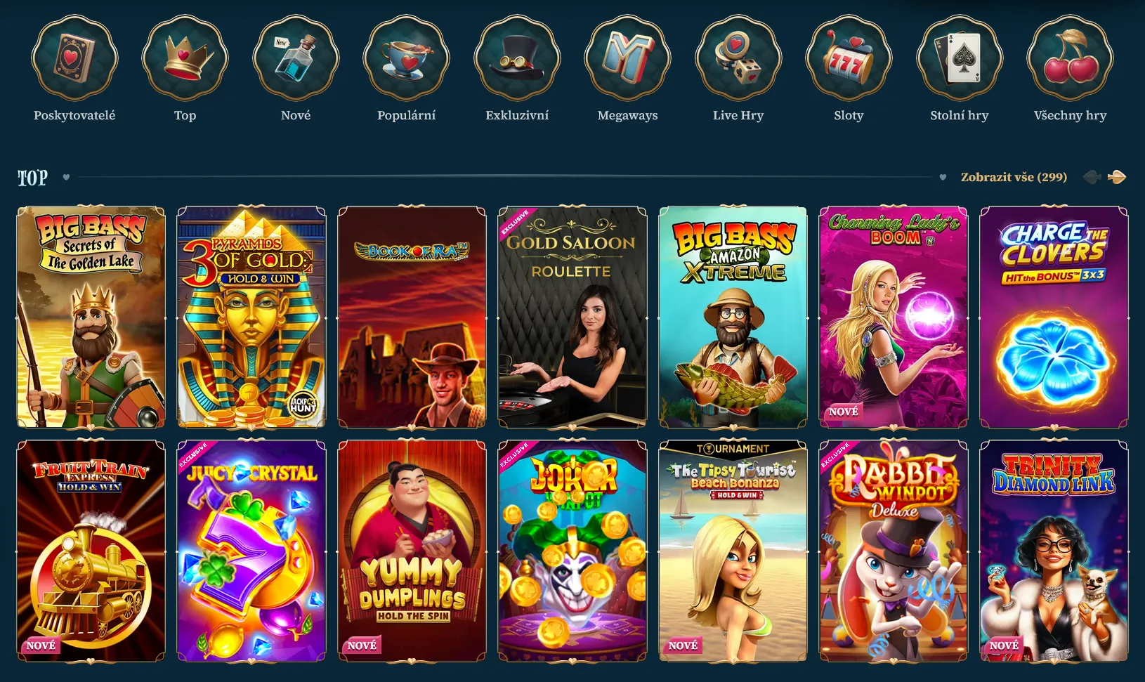 Herní nabídka Herní nabídka