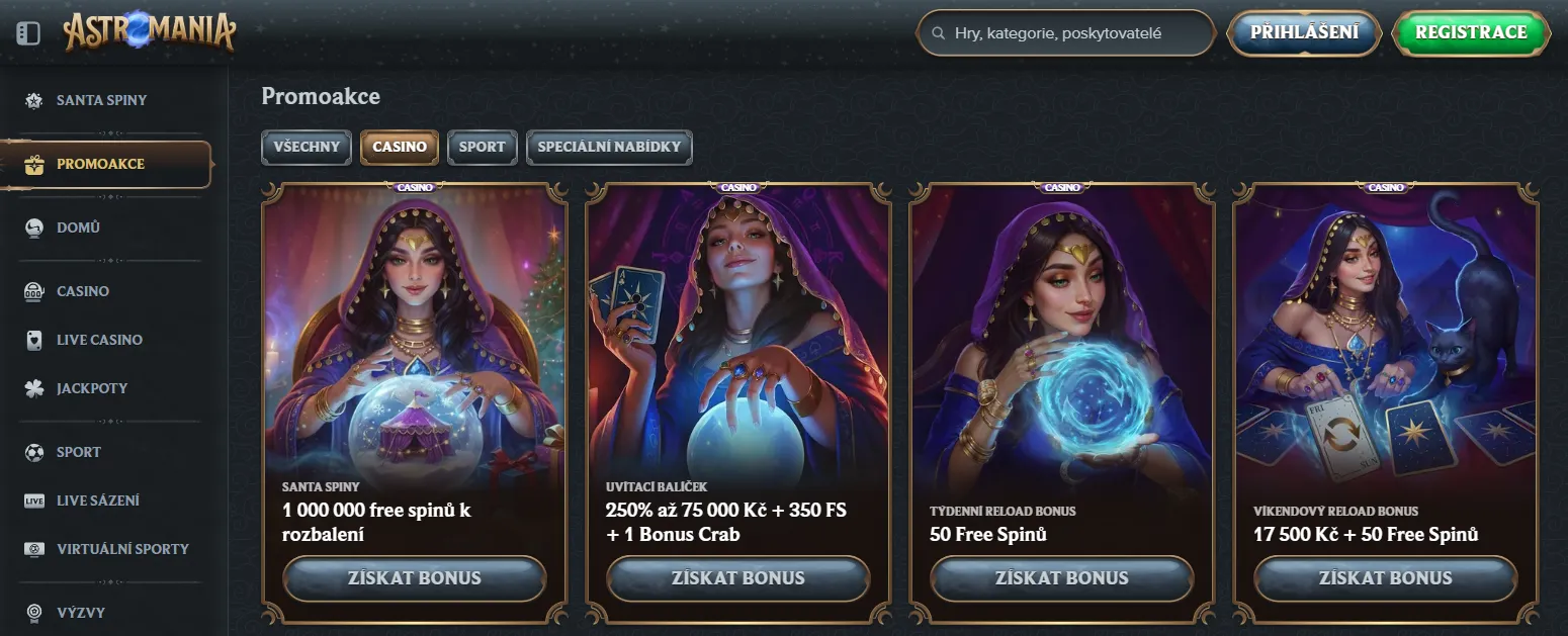 Bonusy a promo akce&nbsp;