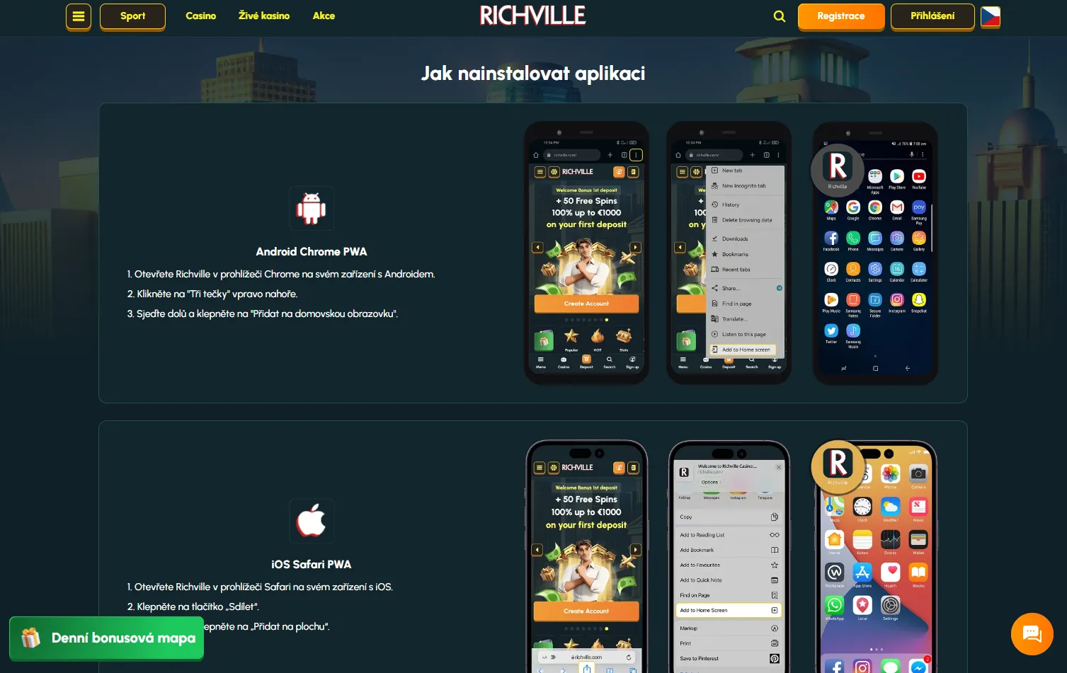 Richville mobiln&iacute; kasino a aplikace