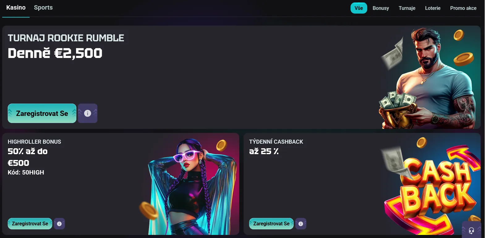 Bonusy a promo akce Bonusy a promo akce