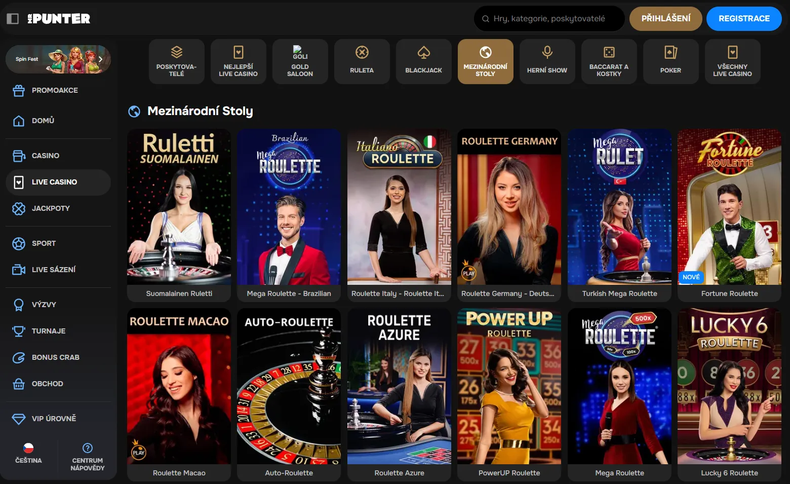 MrPunter v&yacute;běr hern&iacute;ho katalogu