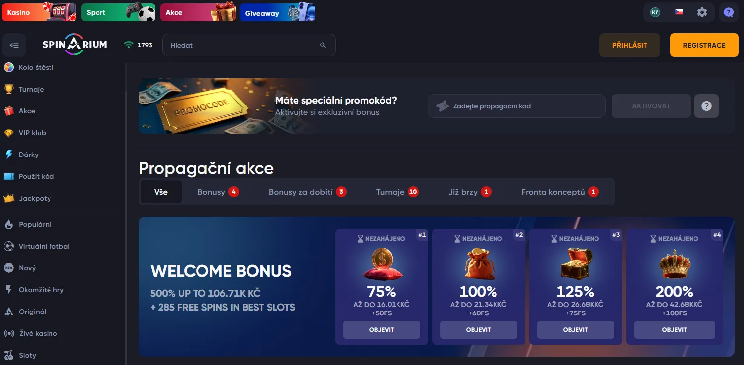 Bonusy a promo akce&nbsp;
