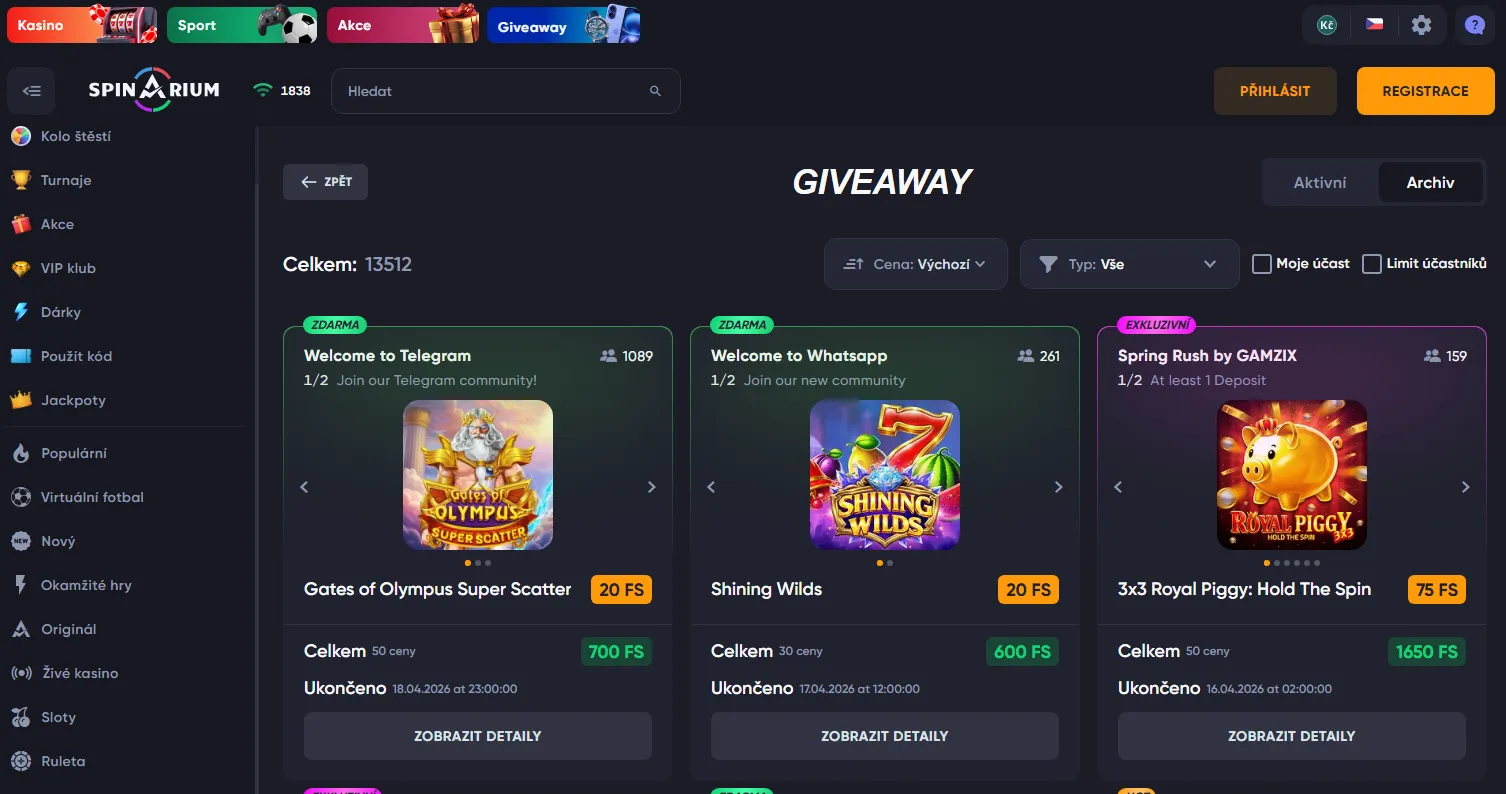Bonusy a promo akce&nbsp;