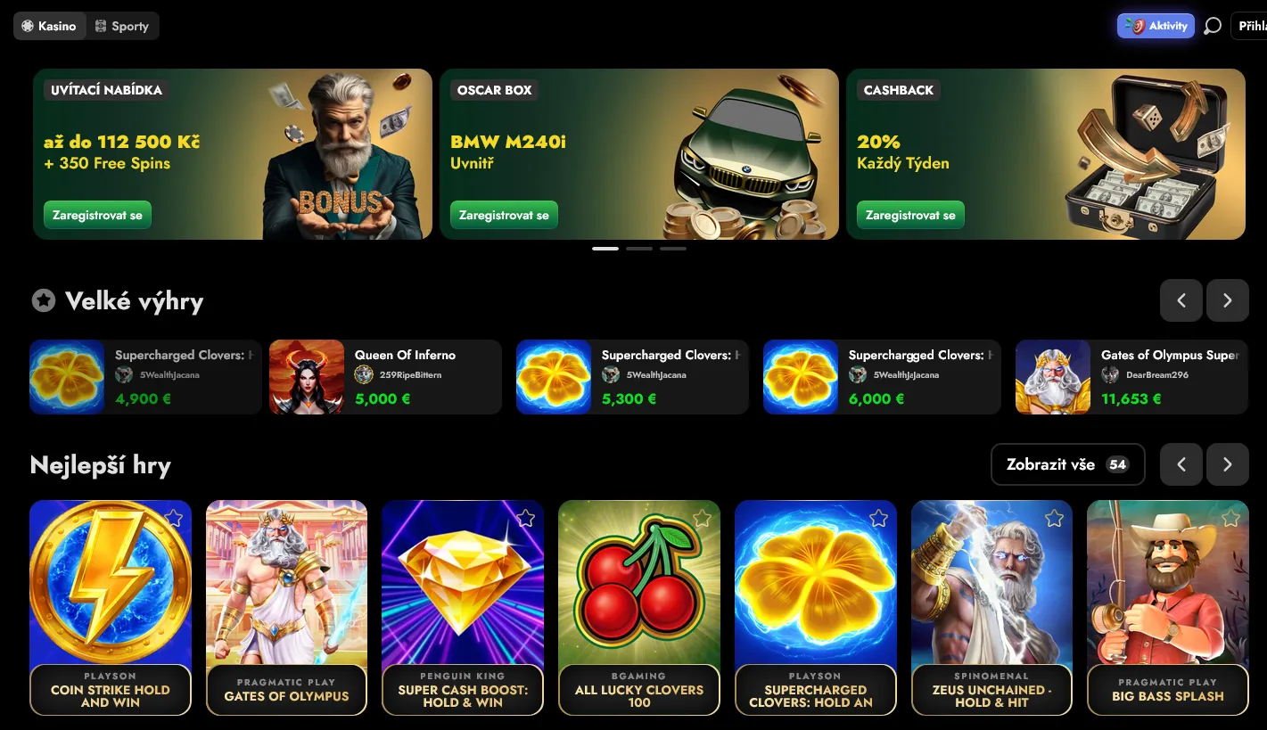 Herní nabídka Herní nabídka