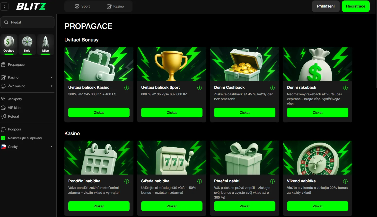 Bonusy a promo akce Bonusy a promo akce