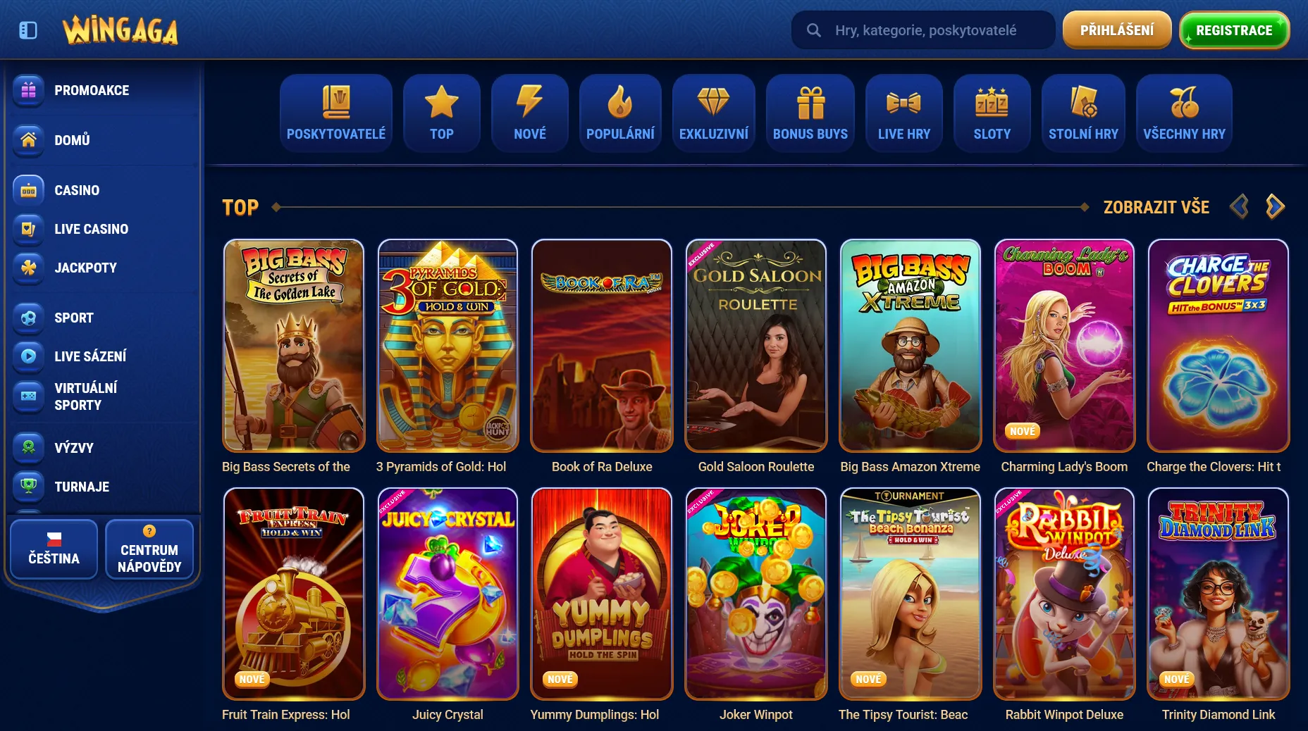 Herní nabídka Herní nabídka