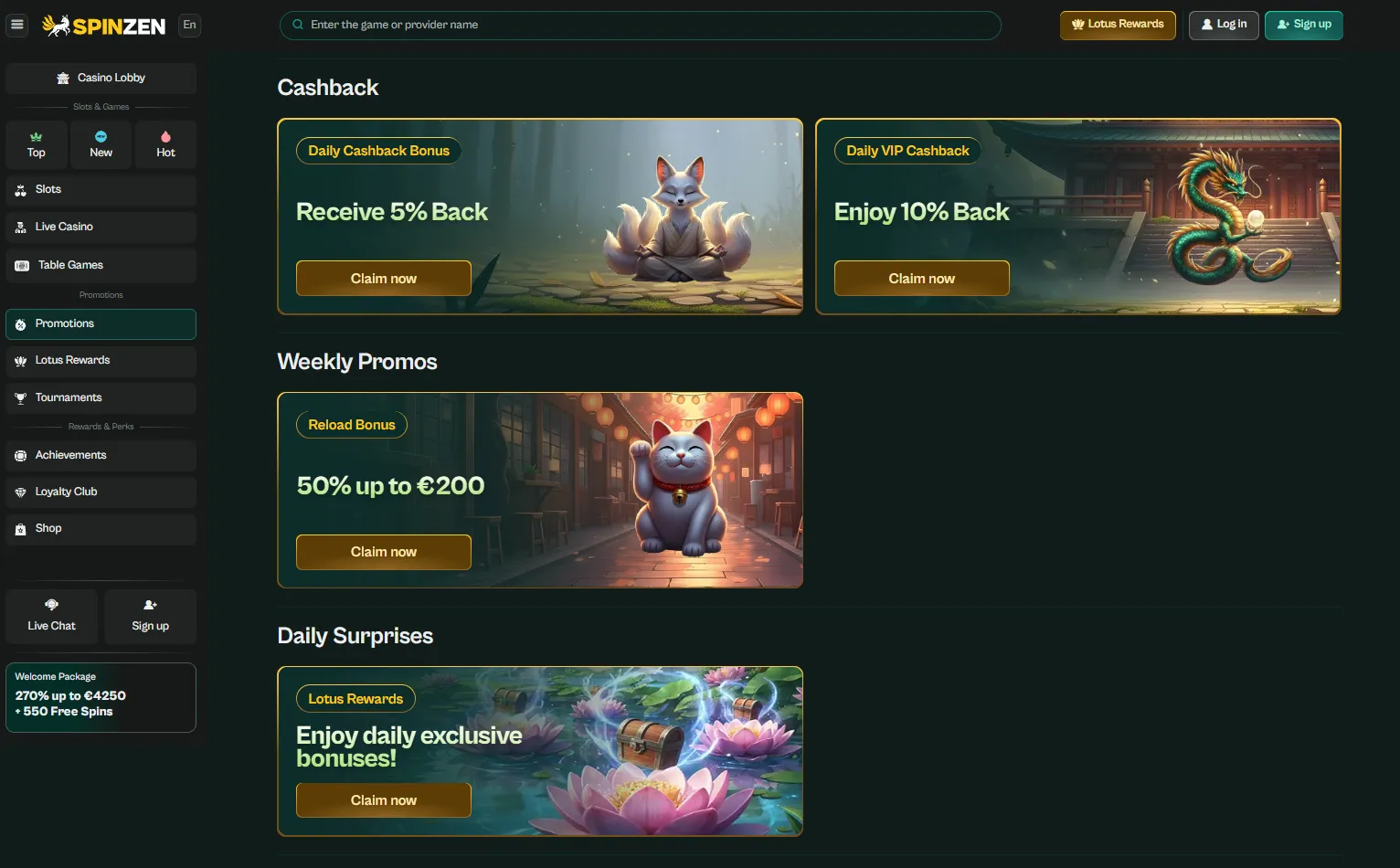 Bonusy a promo akce&nbsp;