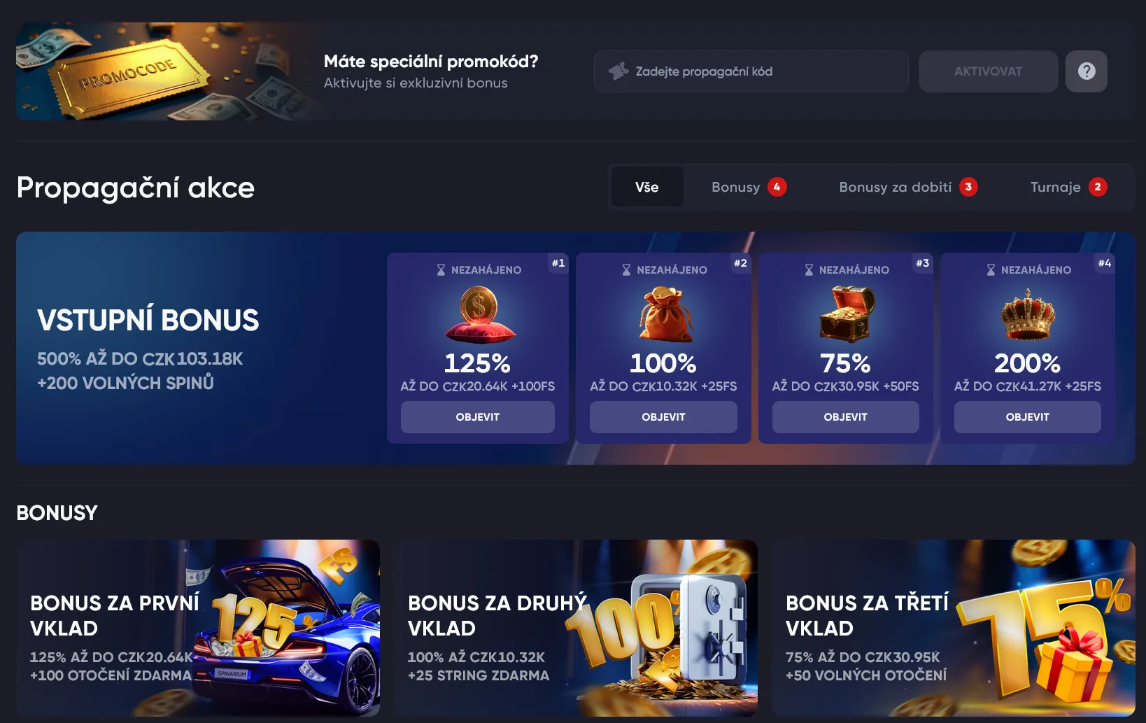 Bonusy a promoakce