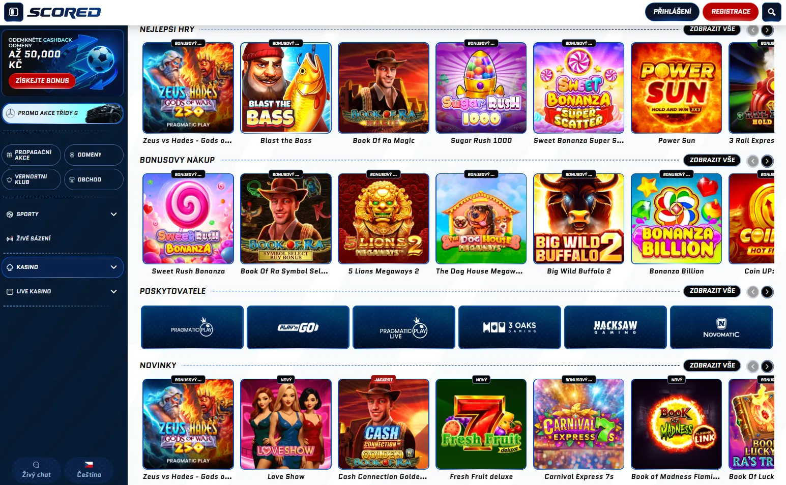 Scored výběr herního katalogu Scored výběr herního katalogu