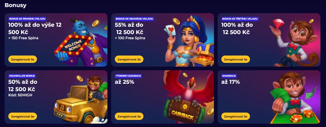 Bonusy a promoakce Bonusy a promoakce