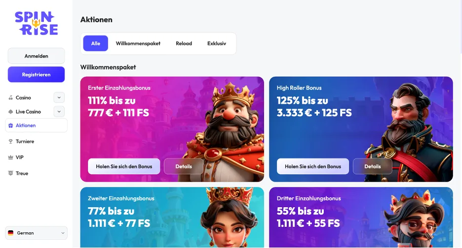 Boni und Promotionen Boni und Promotionen