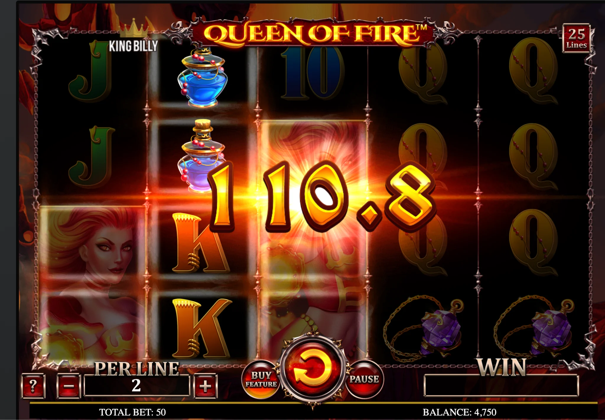 King Billy Queen of Fire slot demo