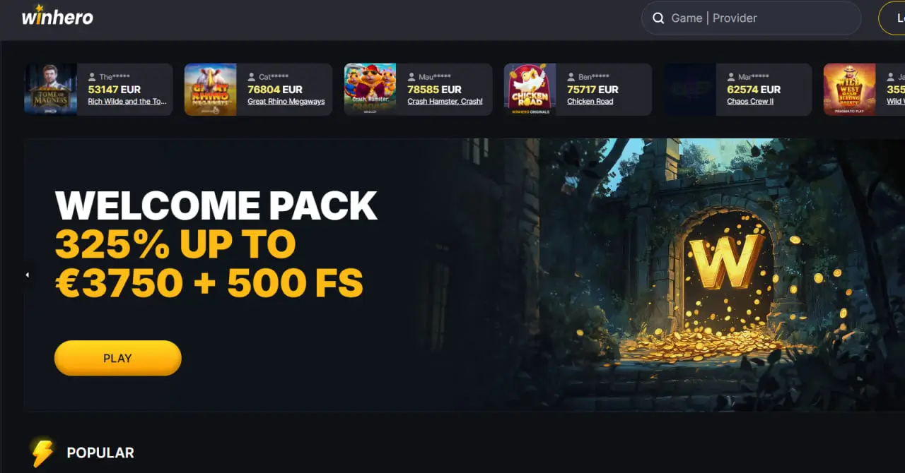 Anmeldelse Winhero Casino