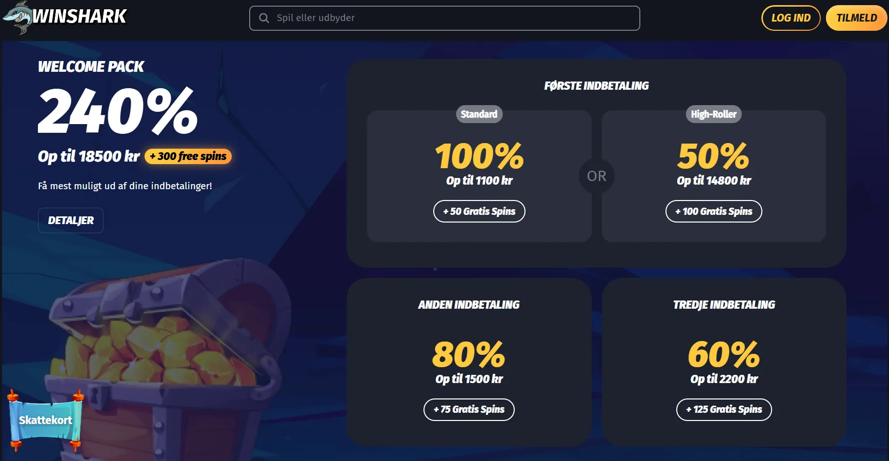 De mange bonusser hos Winshark De mange bonusser hos Winshark