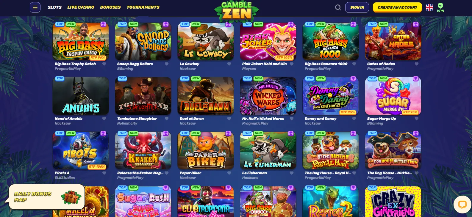 игр в казино Gamblezen