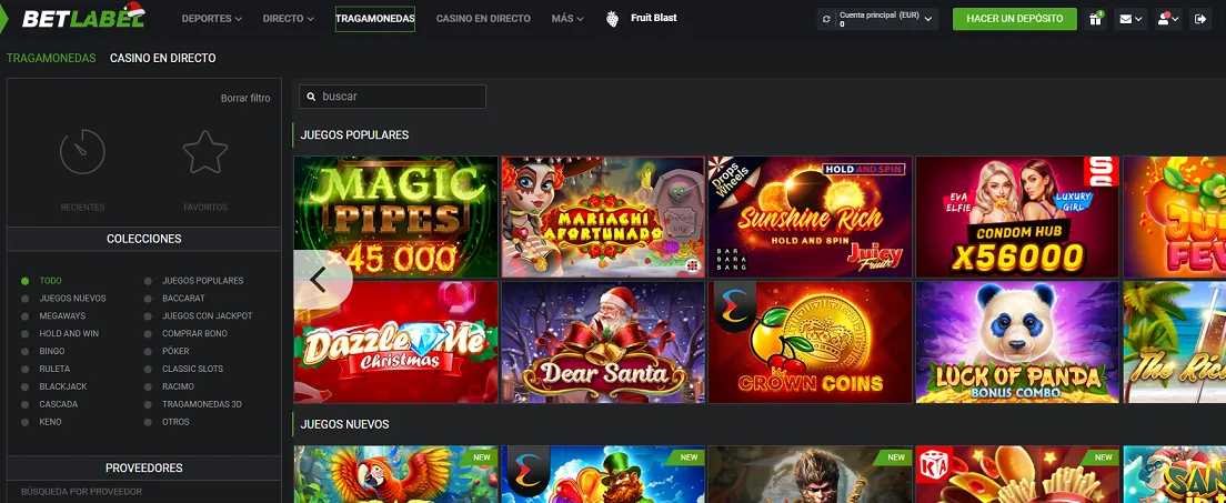 Selección de juegos
