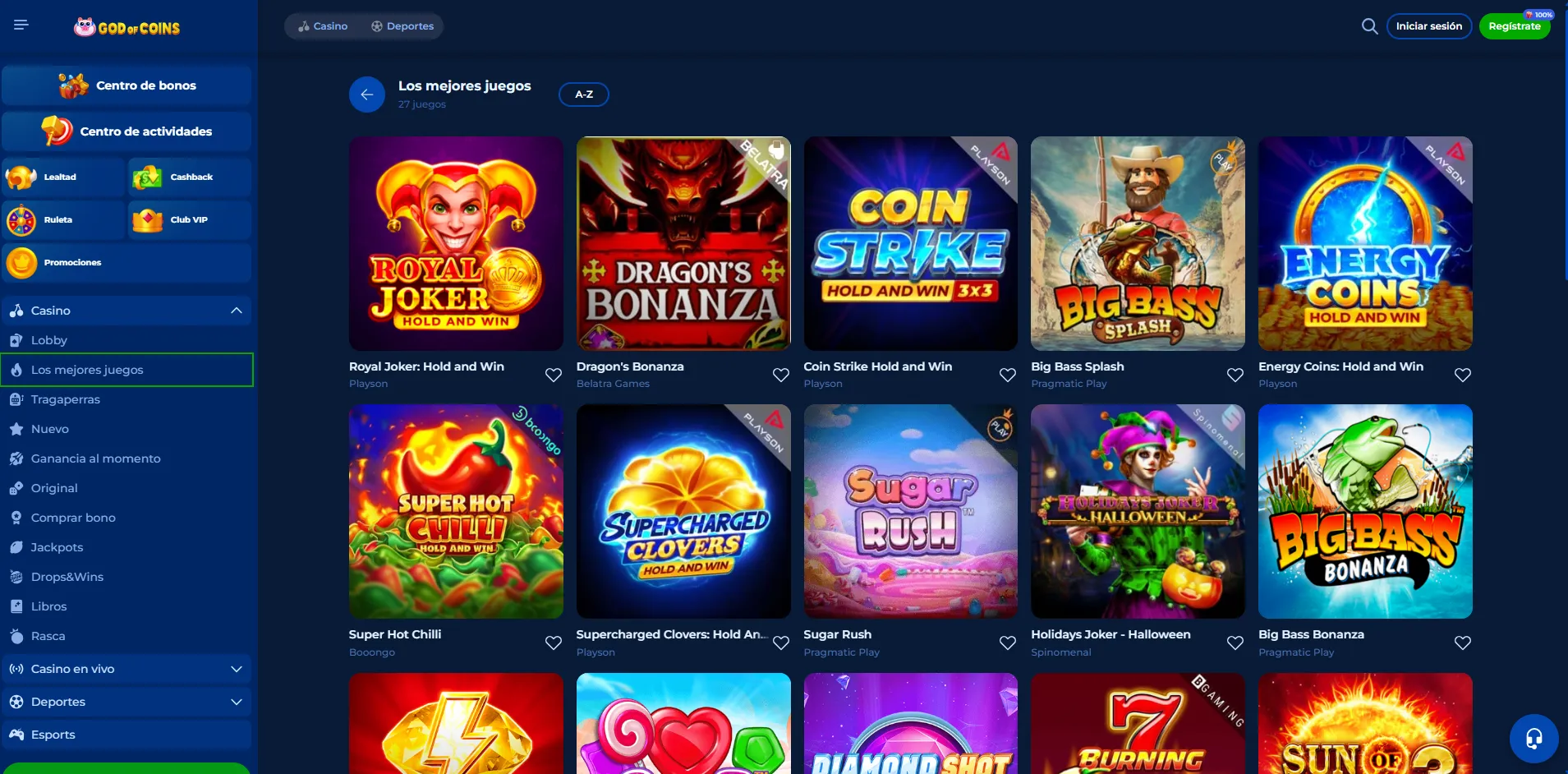 Selección de juegos