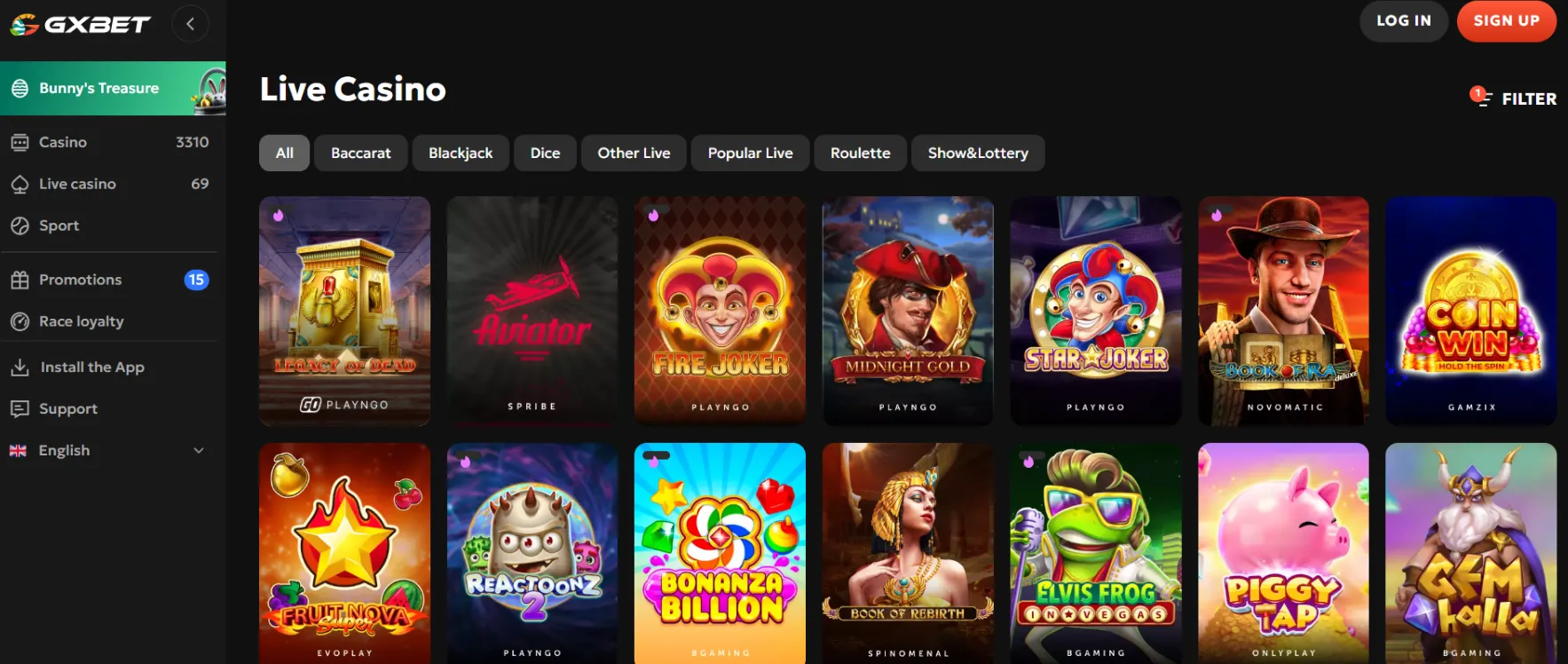 Gxbet Καζίνο