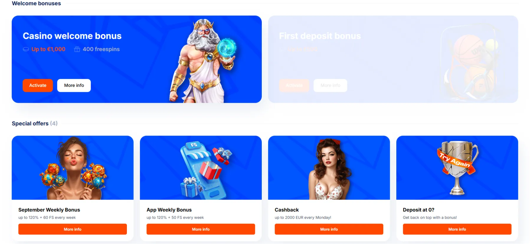 Προσφορές και Μπόνους Προσφορές και Μπόνους