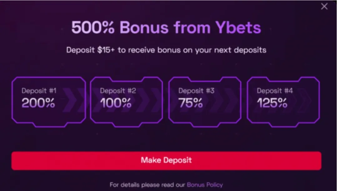 Μπόνους Ybets Casino