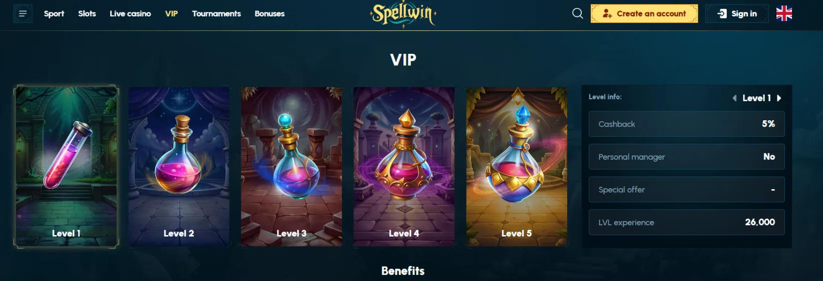 Μπόνους SpellWin Casino και προσφορές