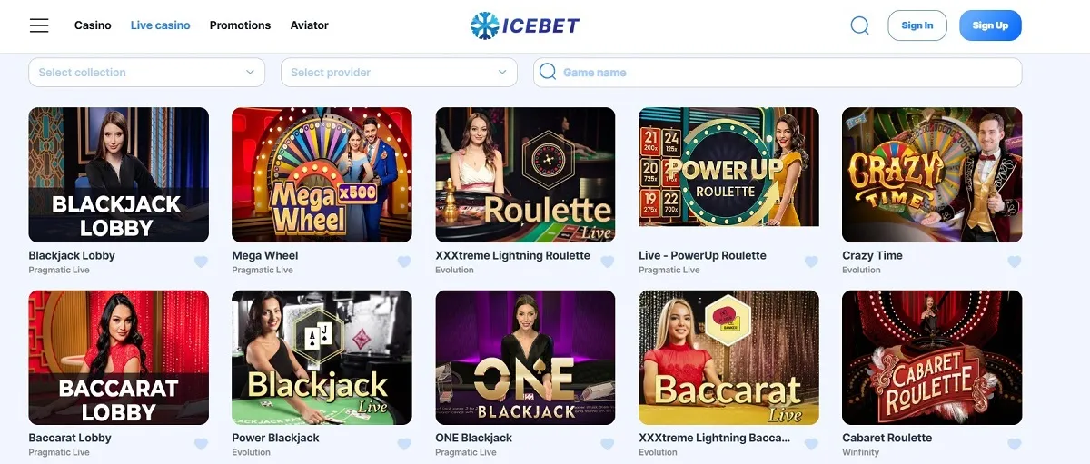 Διαθέσιμα παιχνίδια και ποικιλία στο IceBet Casino