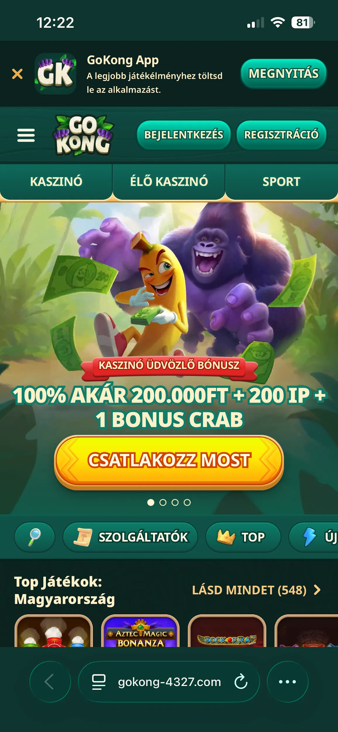 GoKong mobil &eacute;lm&eacute;ny