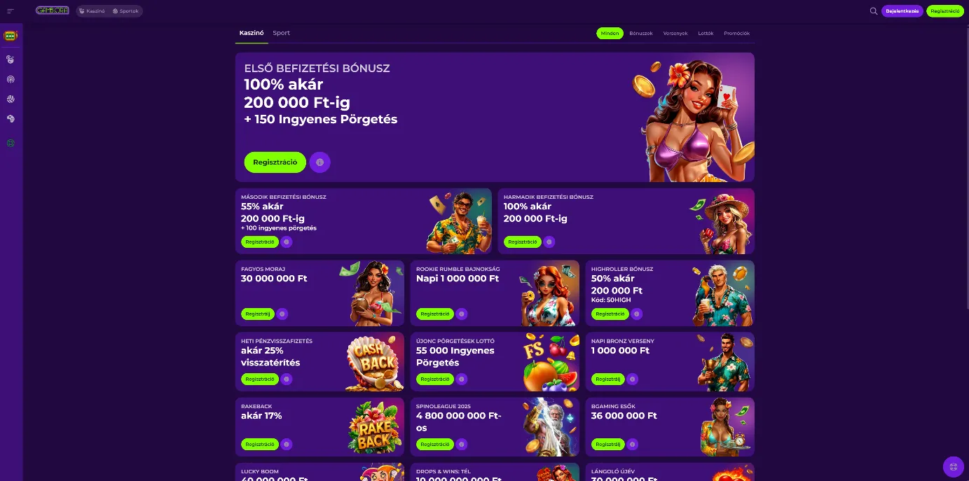 Gambloria b&oacute;nuszok