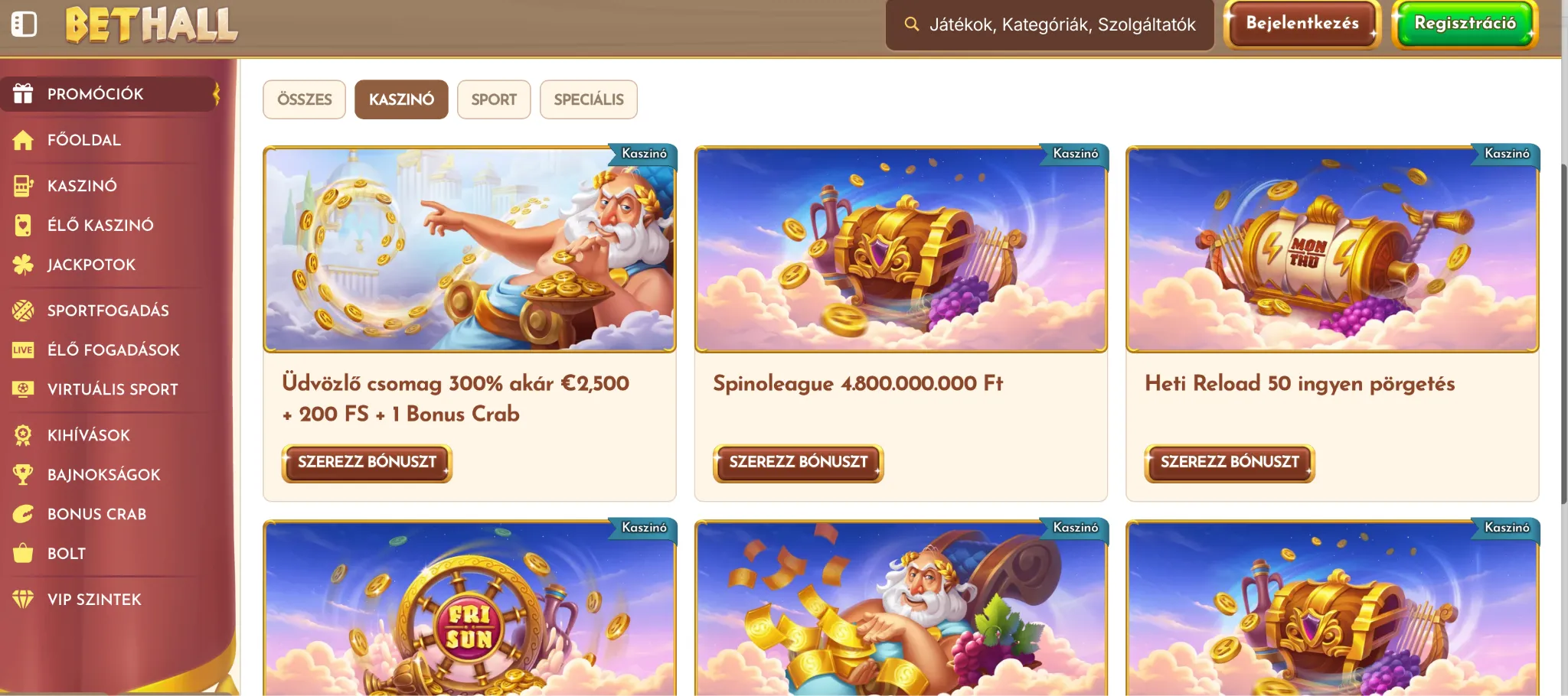 B&oacute;nuszok &eacute;s Prom&oacute;ci&oacute;k