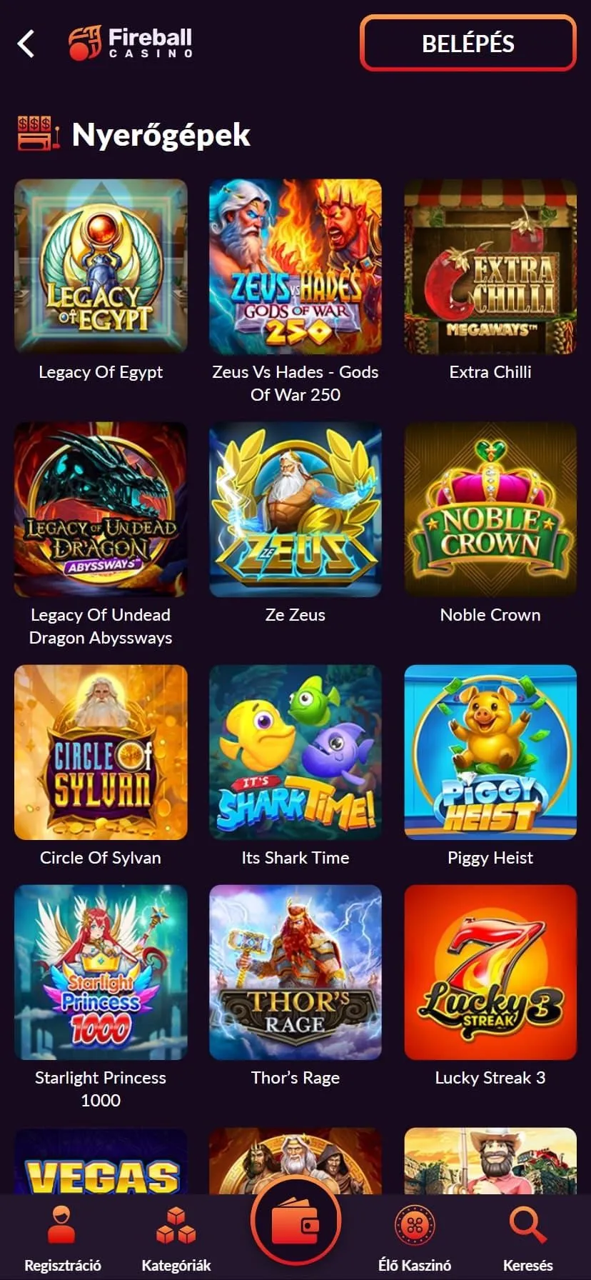 Fireball mobil kaszin&oacute; &eacute;s app