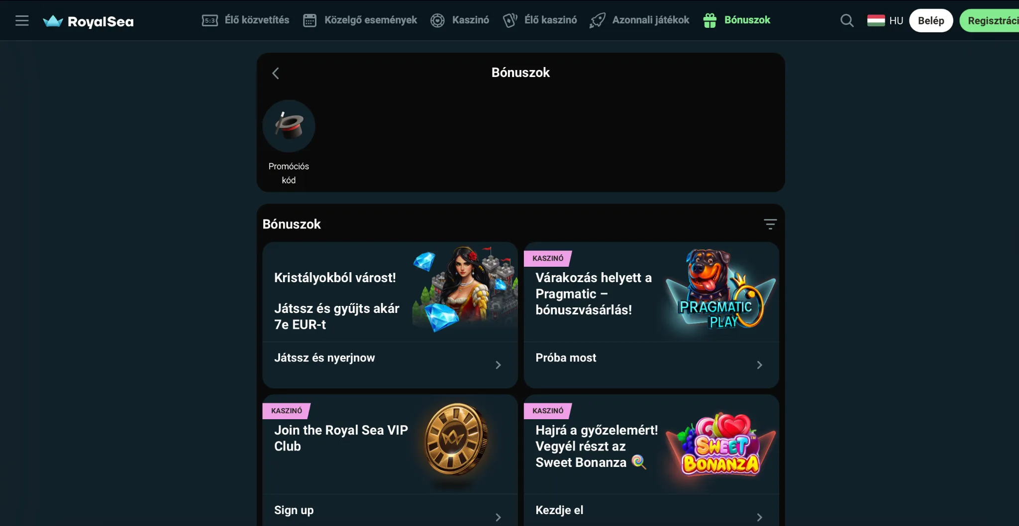 Bónuszok és Promóciók Bónuszok és Promóciók