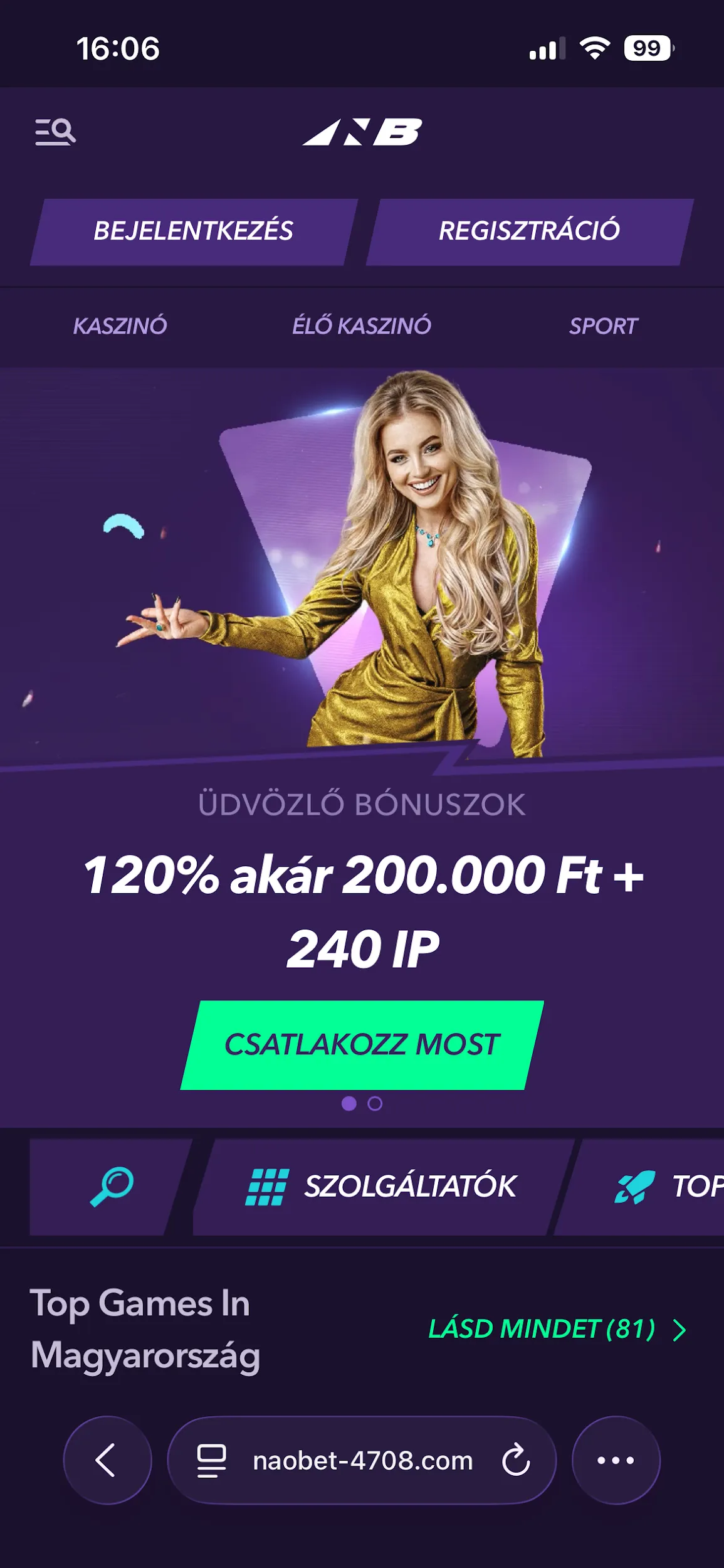 Naobet mobil fel&uuml;let