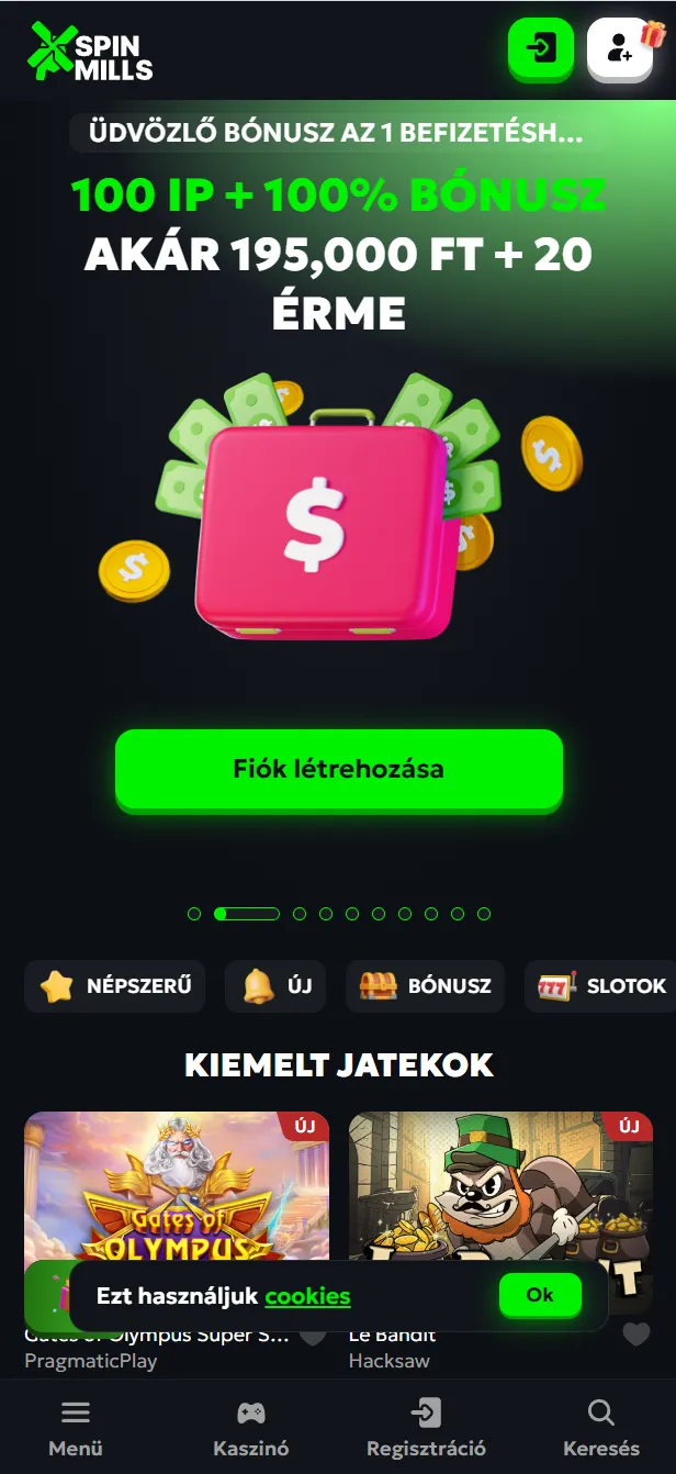 A SpinMills mobil verzi&oacute;ja