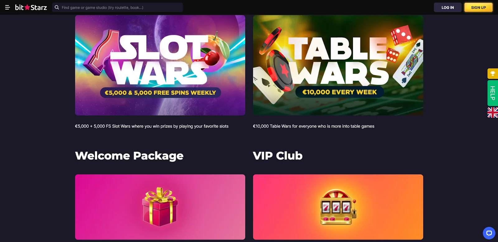 BitStarz casino snimka zaslona