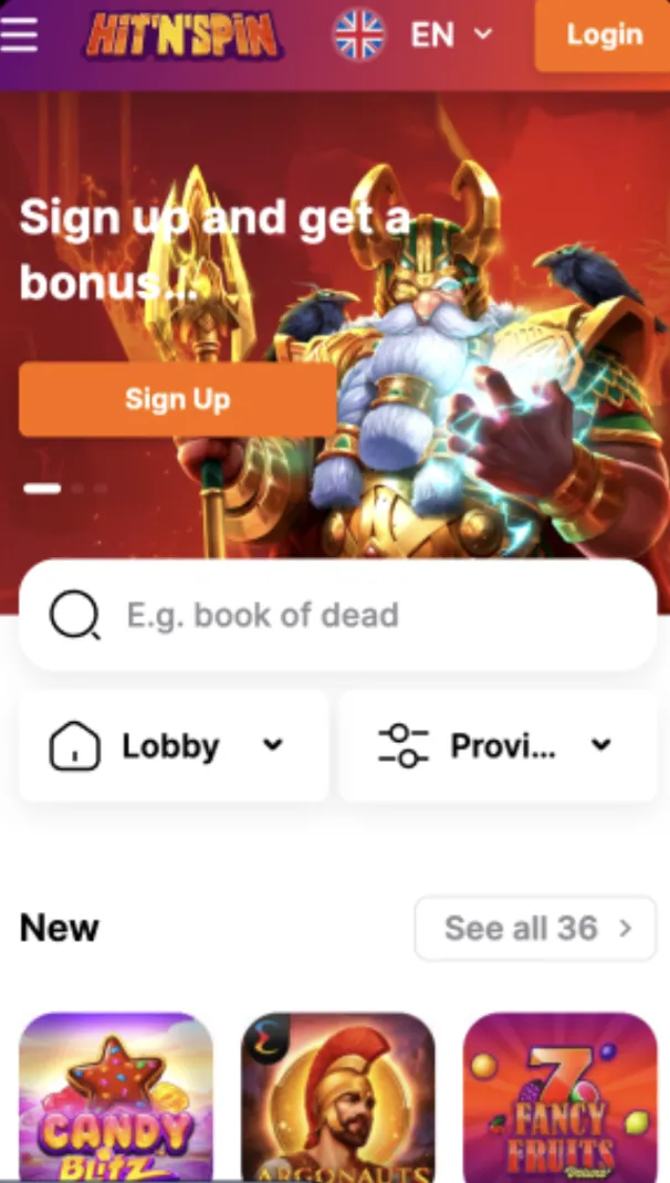 Hit'n'Spin Casino and App Hit'n'Spin Casino and App