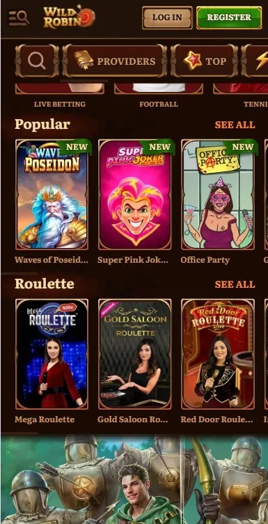 WildRobin spilavíti í farsíma og app