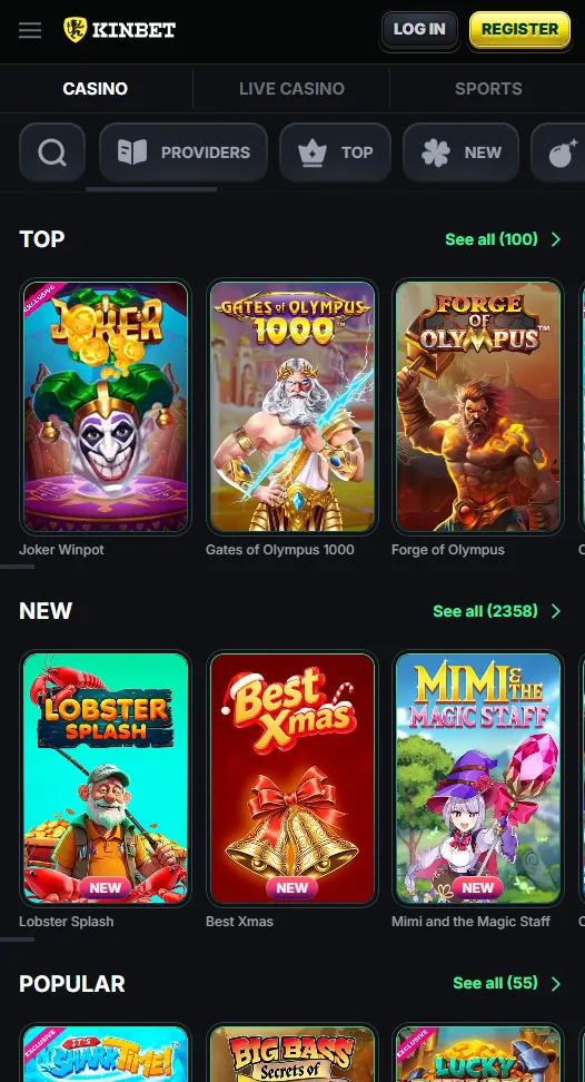 Kinbet spilav&iacute;ti fars&iacute;ma og app