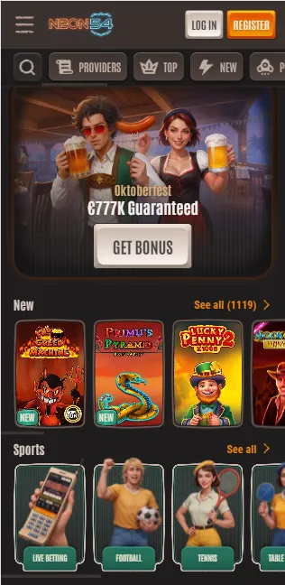 Neon54 Casino and App