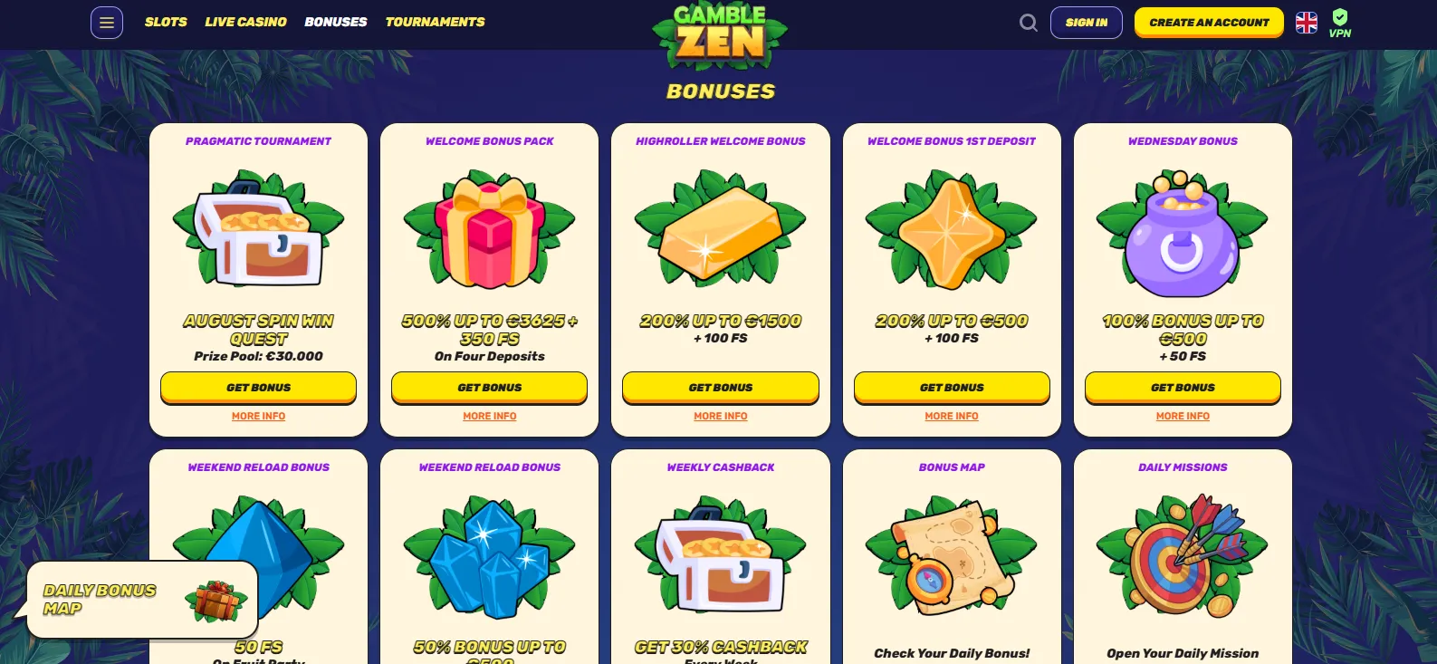 Gamblezen Casino Bonuses and Promotions
