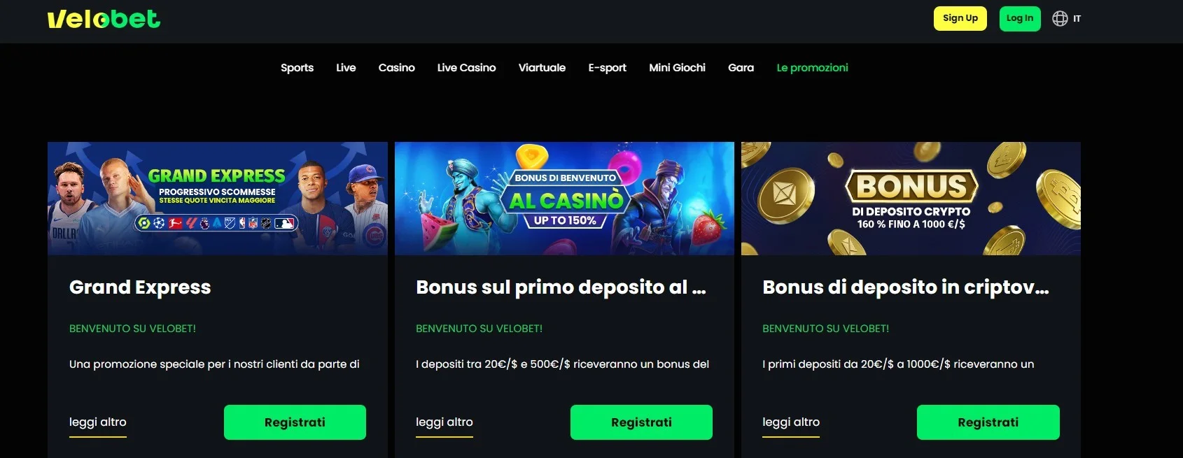 Velobet Casino Bonus e promozioni