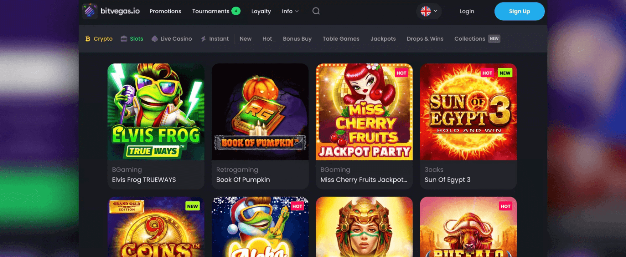 Bitvegas Casino games